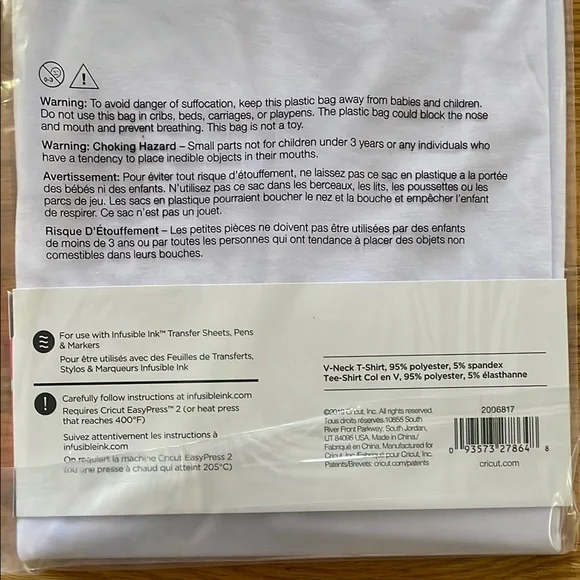 Cricut Women's White V-Neck T-Shirt - Picture 2 of 2